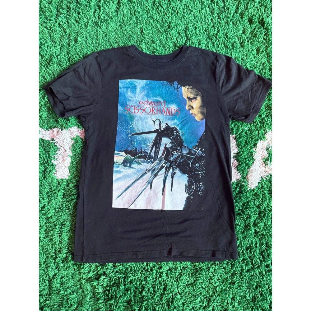 Edward Scissorhands Graphic T-Shirt Black Movie Promo I Am Not Complete Mens M